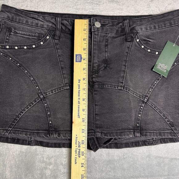 Wild Fable Micro Skort Womens L Black Studded Western Rodeo Festival Cowgirl - Picture 5 of 8
